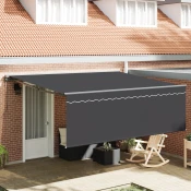 Skrovita tenda Antracit 400 × 300 cm Poliester i aluminij