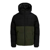 JACK & JONES Zimska jakna JJEBECKS oliva/črna