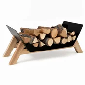 Hanah Home metalni držac za drva Woodhold 2001, crni / prirodno drvo
