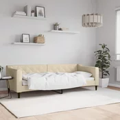 Greatstore Raztegljiva postelja krem 80x200 cm blago