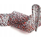 FOLIJA ZA PRENOS 10 cm x 4 cm RDEČE LEOPARDJEVE PIKE