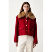 TOMMY HILFIGER Prehodna jakna svetlo rjava / rdeča