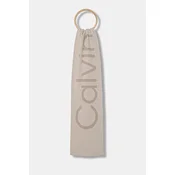 Šali Calvin Klein Bold Logo 2-Tone Wool Scarf White Universal