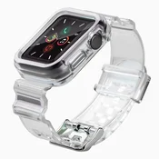HURTEL Silikonski pašček za zapestnico, zapestnica, ohišje, trak, komplet luči za uro Apple Watch 40 mm - črna