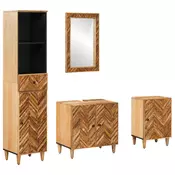 Vidaxl Komplet omaric za kopalnico s predalom 4 pcs Masiven les manga