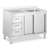 Komercialno kuhinjsko korito - 1 umivalnik - Royal Catering - - 400 x 400 x 300 mm