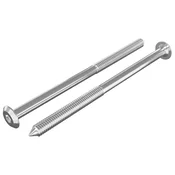 Vidaxl Pohištveni vijaki 2 szt. srebrna M6 x 100 mm Jeklo