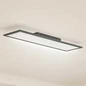 Lindby LED-panel Enhife, črn, 80 x 20 cm, kovina, 4.000 K - Študija/pisarna - Sodobni - črna - Aluminij