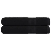 Vidaxl Savna brisače FROGN 2 kosa črne 80x200 cm 360 g/m2