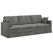 Vidaxl Kavč Temno siva 228 x 78 x 80 cm Žamet