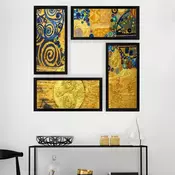Wallity Dekorativne uramljene slike, 24x44cm, 4 komada, Šarene