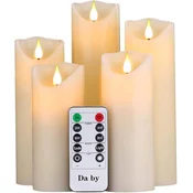 5x Da by LED Brezplamenske Sveče z Utripajočim Plamenom
