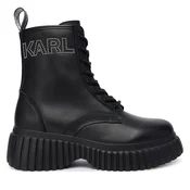 Karl Lagerfeld Gležnarji z vezalkami črna