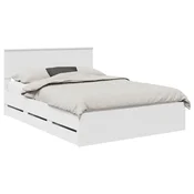 Vidaxl Konstrukcija postelje Bela 140 x 190 cm Inženirsko leseno