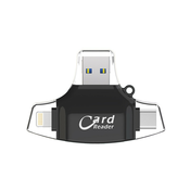 Citac kartica SD microSD na Type C Lightning USB 2.0 JWD-84 crni