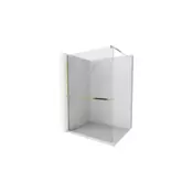 Mexen Kioto+ tuš stena z polico Walk-in 100 x 200 cm, prozorna, zlata - 800-100-121-50-00