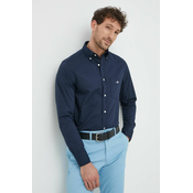 Pamucna košulja Gant za muškarce, boja: tamno plava, regular, s button-down ovratnikom