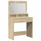 Vidaxl Toaletna mizica Sonoma hrast 75,5 x 41 x 135 cm Konstruiran les