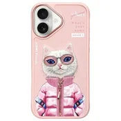 shumee Ovitek za iPhone 16 Nimmy Cool&Cute 2.0 z mačjo roza barvo