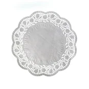 Dekorativna čipka (PAP) okrogla bela O30cm [100 kosov]
