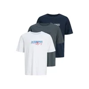 Jack & Jones Junior Majica JJJADE modra/mornarska/temno siva/bela