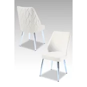 Hanah Home Set stolica Pufi, 48x90x43 cm, 4 komada, Srebrno-krem boje