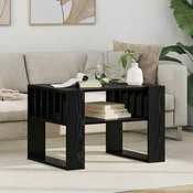vidaXL Klubska miza Črna Orehovina 66 x 49,5 x 45 cm Konstruiran les