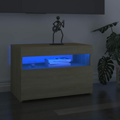 Greatstore TV omarica z LED lučkami 2 kosa sonoma hrast 60x35x40 cm
