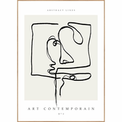 Plakat z okvirjem 70x100 cm Art Contemporain – Malerifabrikken