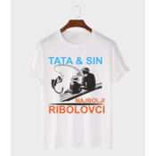 MAFIMI Muška majica Tata i sin najbolji ribolovci, Bela