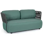 Casa Padrino luxury garden sofa green/gray/black 167 x 86 x H. 79 cm - Weatherproof garden sofa - Patio sofa - Garden furniture - Patio furniture - Outdoor furniture