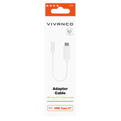 VIVANCO 0,1M USB-C AUF 3,5MM, weiß 61764 0,1M USB-C AUF 3,5MM ADAPTER