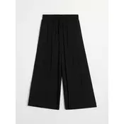 Sinsay - Viskozne široke pantalone - crno