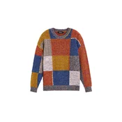Desigual Pulover modra/gorčica/oranžna/bela