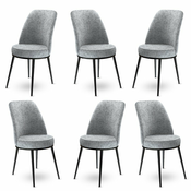 HANAH HOME Set 6 stolica Dexa Grey Black