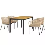 Homestar Vrtni garnitura 5-delna 140x80x74 cm kaki