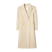GOBI Cashmere Prehoden plašč Double-Breasted Long Coat bež