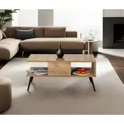 Hanah Home Klub sto Bukle 90x40x50cm Bež-Crni