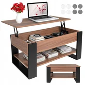 Kruzzel 3v1 lesena moderna klubska mizica 92x51x45cm