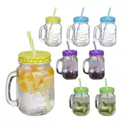 Northix Pisani kozarci s pokrovom – set 8