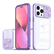 Onasi Lens Cover silikonski ovitek zaščita za iPhone 15 Pro - prozorno/vijola