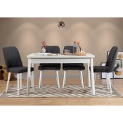Hanah Home Trpezarijski set Costa, 5 dijelova, Bijelo-antracit