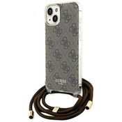 Guess GUHCP15SHC4SEW iPhone 15 6.1 brown hardcase Crossbody Cord 4G Print (GUHCP15SHC4SEW)