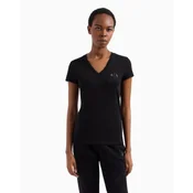 Armani Exchange za ženske. XW000521AF10359UC001 Majica Slim Fit črna (XS), Črna, Priložnostno, Bombaž, Kratek rokav