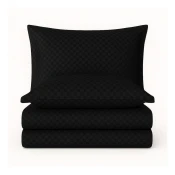 Črna enojna posteljnina iz renforce bombaža 140x200 cm Checkered – Mila Home Luxury