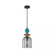Luster na kabelu TROPEA 1xE27/15W/230V crna/dimno plava/bež