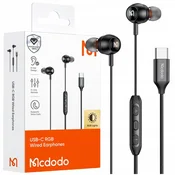 Mcdodo MCDODO ŽIČNE SLUŠALKE Z MIKROFONOM V UŠESU USB-C RGB ZA TELEFONE, (5000345829)