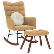 Gugalni stol s stolčkom Brown Velvet