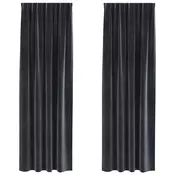 Zavjese za zamracivanje 2 pcs Tamno siva 140 x 245 cm Baršun