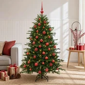 Umetna božična jelka z bučko 150 cm 150 LED Toplo bela